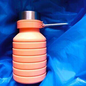 NEW! ACCORDION WATER  BEVERAGE THERMOS -- TRAVEL, HIKING, OFFICE, AIRPORT, 16 OZ